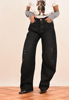 VICOLO Jeans Olly in denim nero da donna DF5284 NE VICOLO 