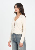 ONLY Cardigan panna da donna con bottoni perla 15352102 Birch ONLY 