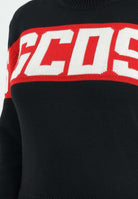 GCDS Maglioncino girocollo nero per donna, ragazzi e bambini con logo B2JU1526BA7 99 GCDS 