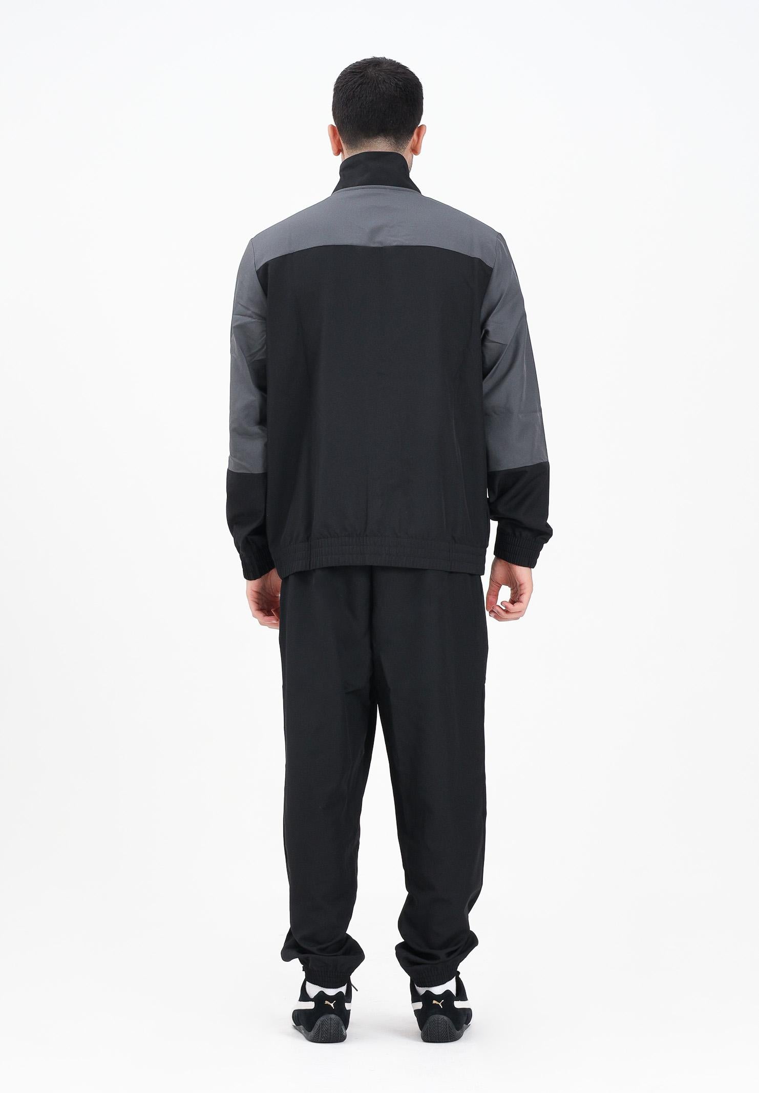 PUMA Tuta in tessuto a blocchi di colore nera e grigia da uomo 688173 01 PUMA 