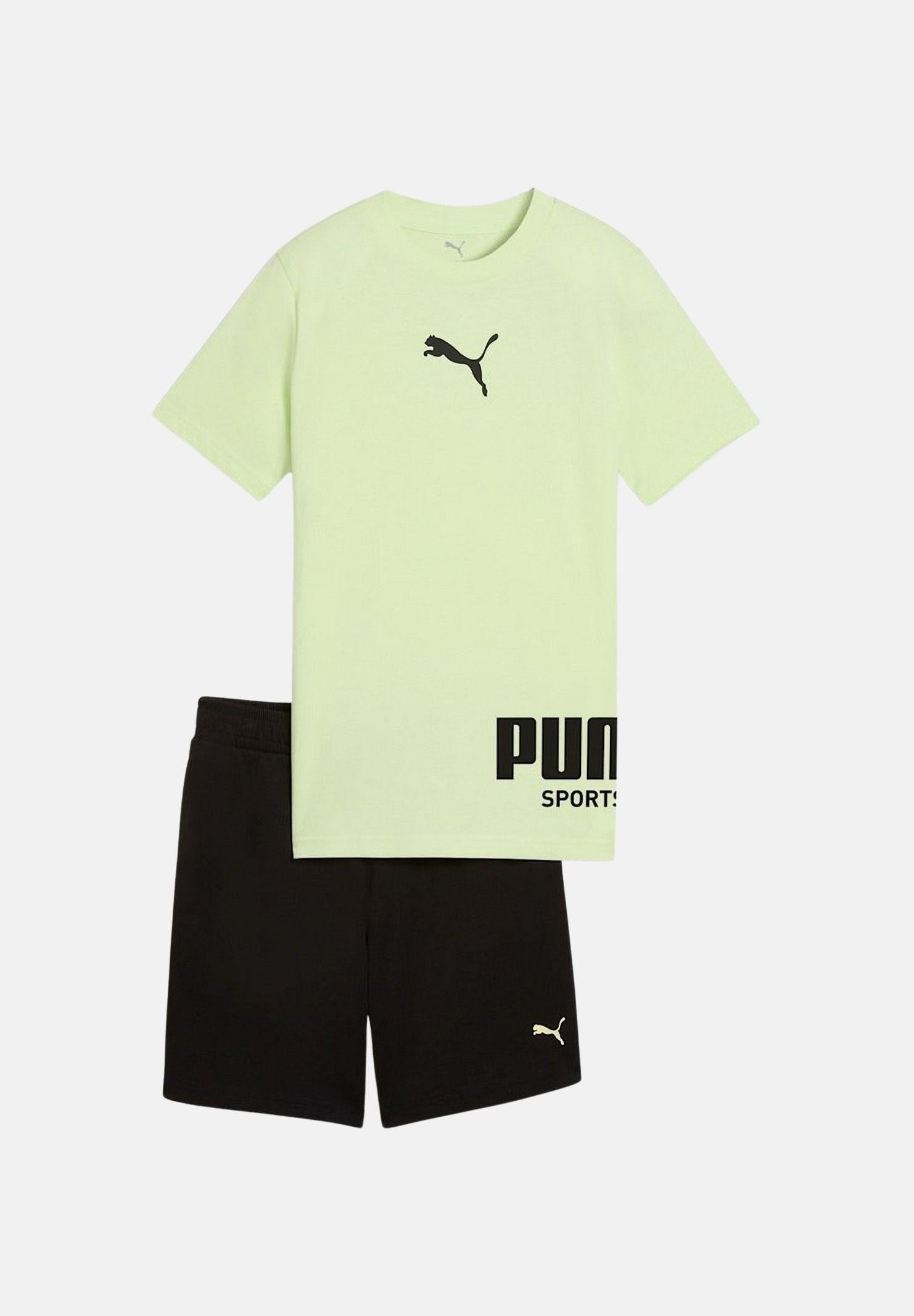 PUMA Completino PUMA Sport Graphic Relaxed lime e nero per bambino e bambina 693335 38 PUMA 