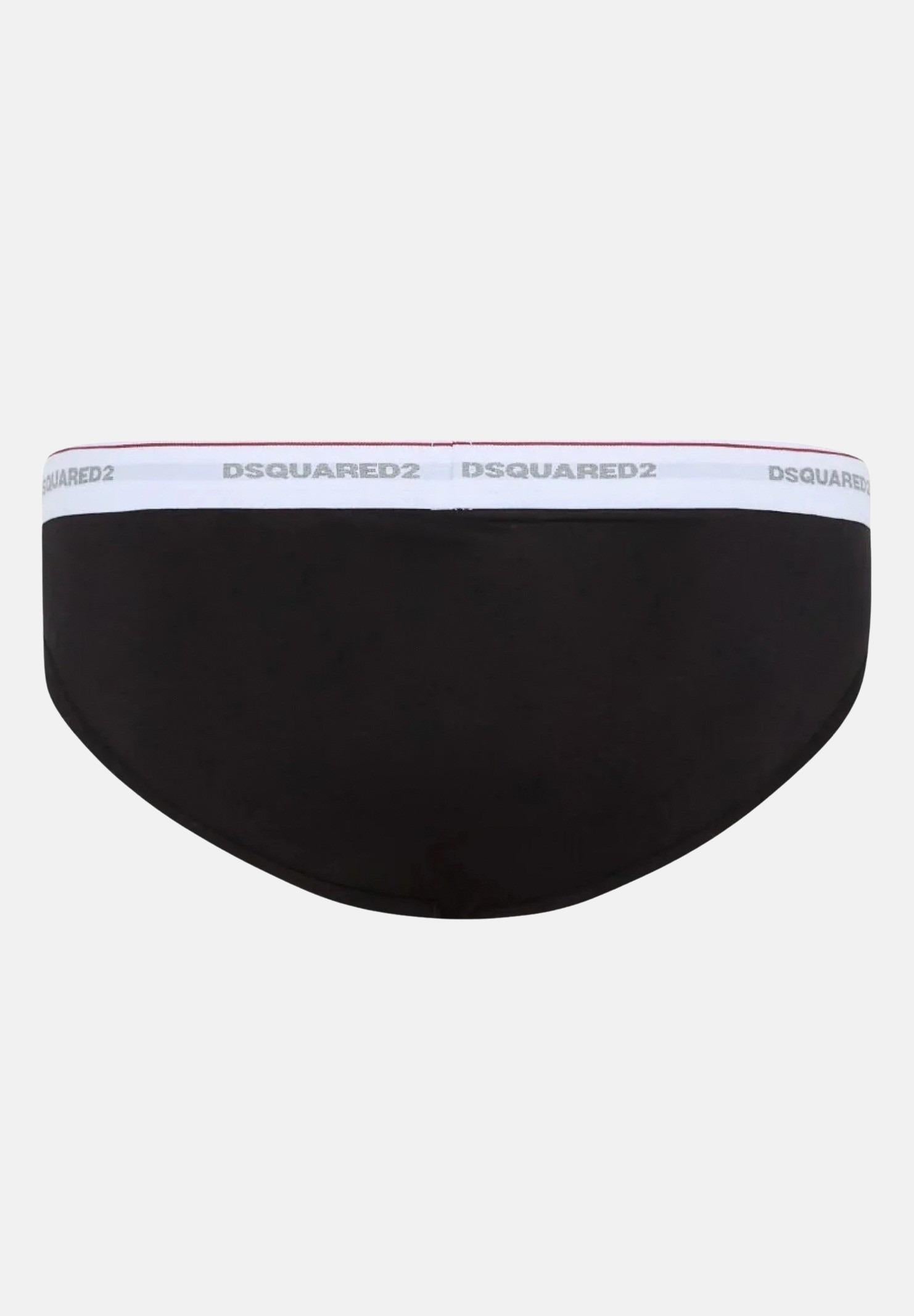 DSQUARED2 Slip (3pz) neri da uomo con fascia elastica logata DCX300060 001 DSQUARED2 