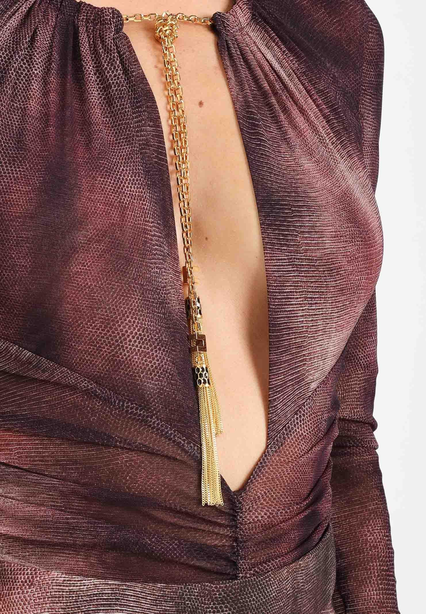 ELISABETTA FRANCHI Body bordeaux da donna realizzato in tessuto semitrasparente effetto pitonato BO02057E2 EA4 ELISABETTA FRANCHI 