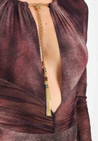 ELISABETTA FRANCHI Body bordeaux da donna realizzato in tessuto semitrasparente effetto pitonato BO02057E2 EA4 ELISABETTA FRANCHI 