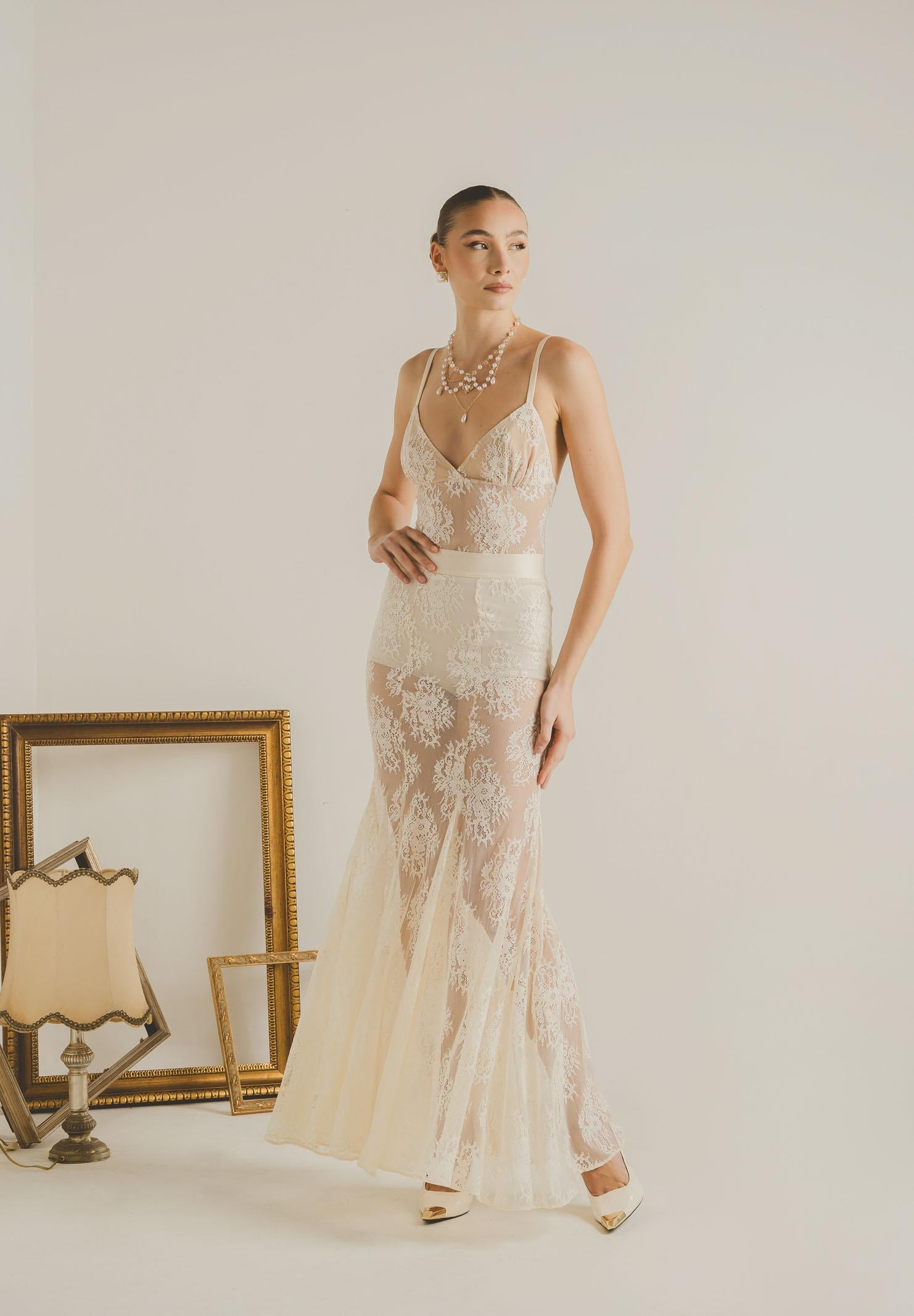 SANTAS Gonna lunga NUIT panna da donna PV2628 PA SANTAS 