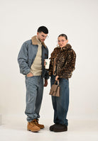 ARMANI EXCHANGE Giubbotto di jeans in denim chiaro da uomo con collo in ecopelliccia XM001109AF16986 MB003 ARMANI EXCHANGE 