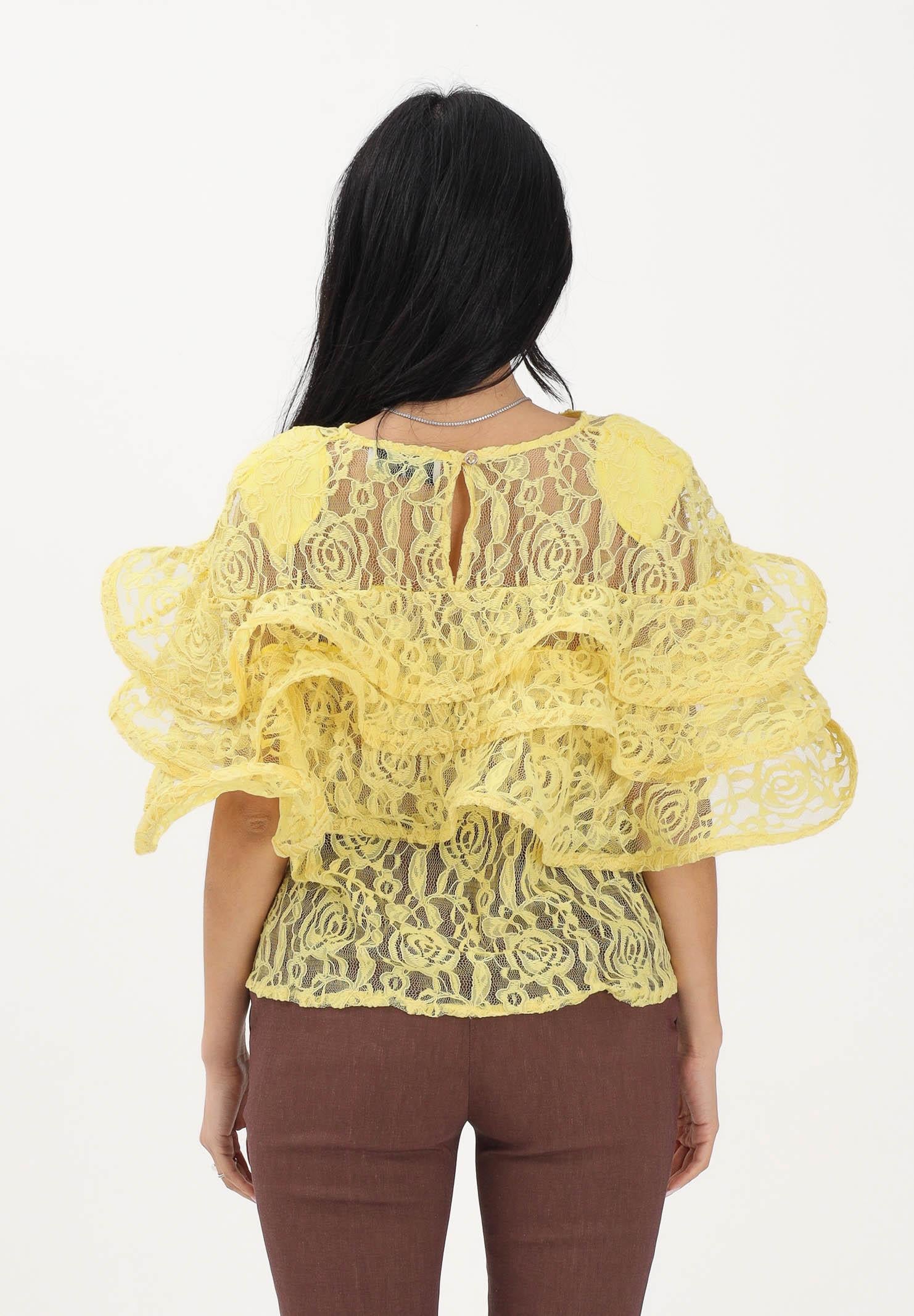 ODI ODI Blusa gialla da donna in pizzo floreale DAVOLI230S6 D9 ODI ODI 