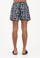 EA7 Shorts mare nero da uomo con logo all-over 7M001715AF21250 MC001 EA7 