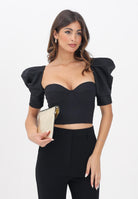 ELISABETTA FRANCHI Corpetto nero da donna in crêpe e duchesse TO02656E2 110 ELISABETTA FRANCHI 