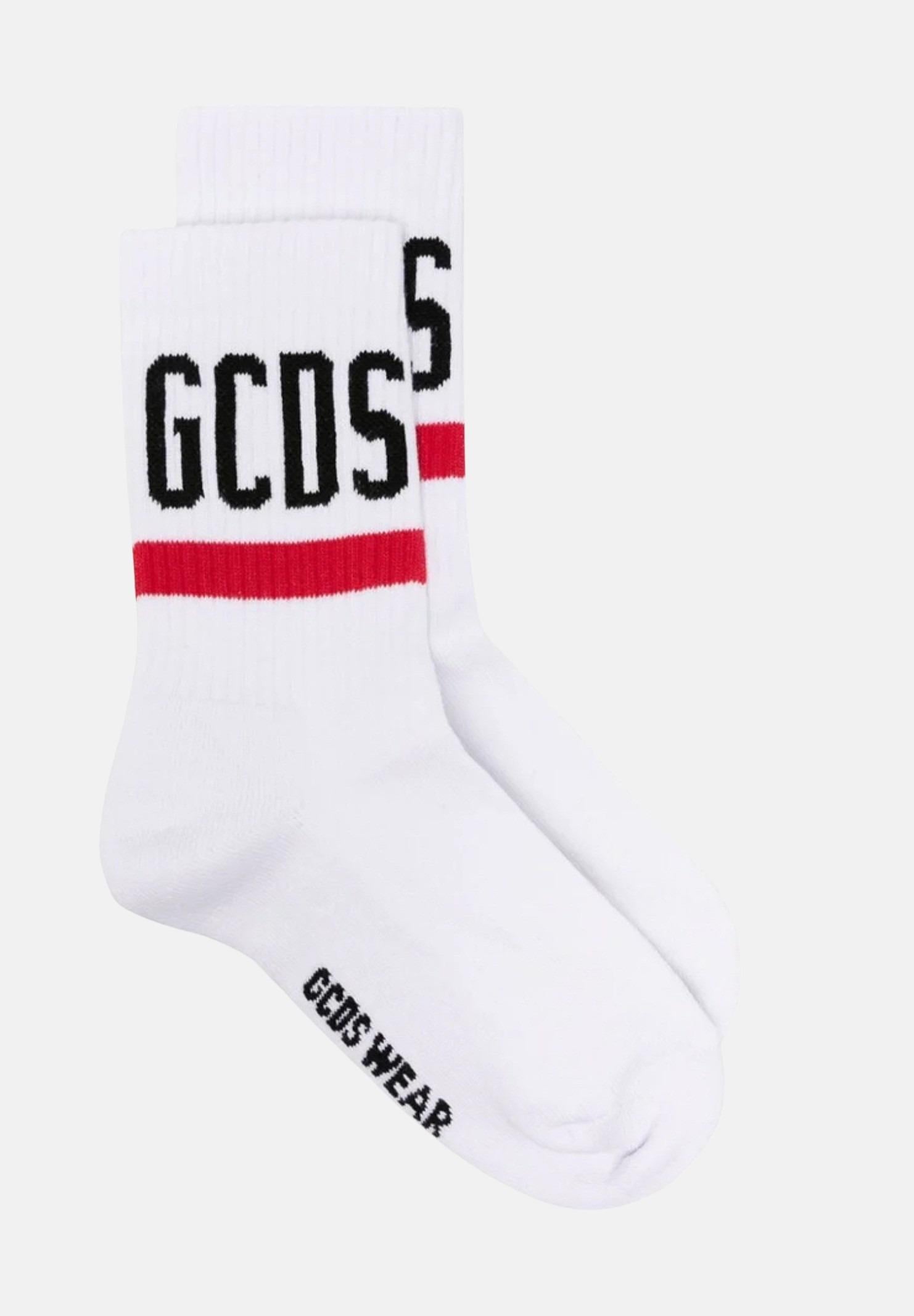 GCDS Calzini bianchi per uomo e donna con logo GCDS A2OU3800KC7 45 GCDS 