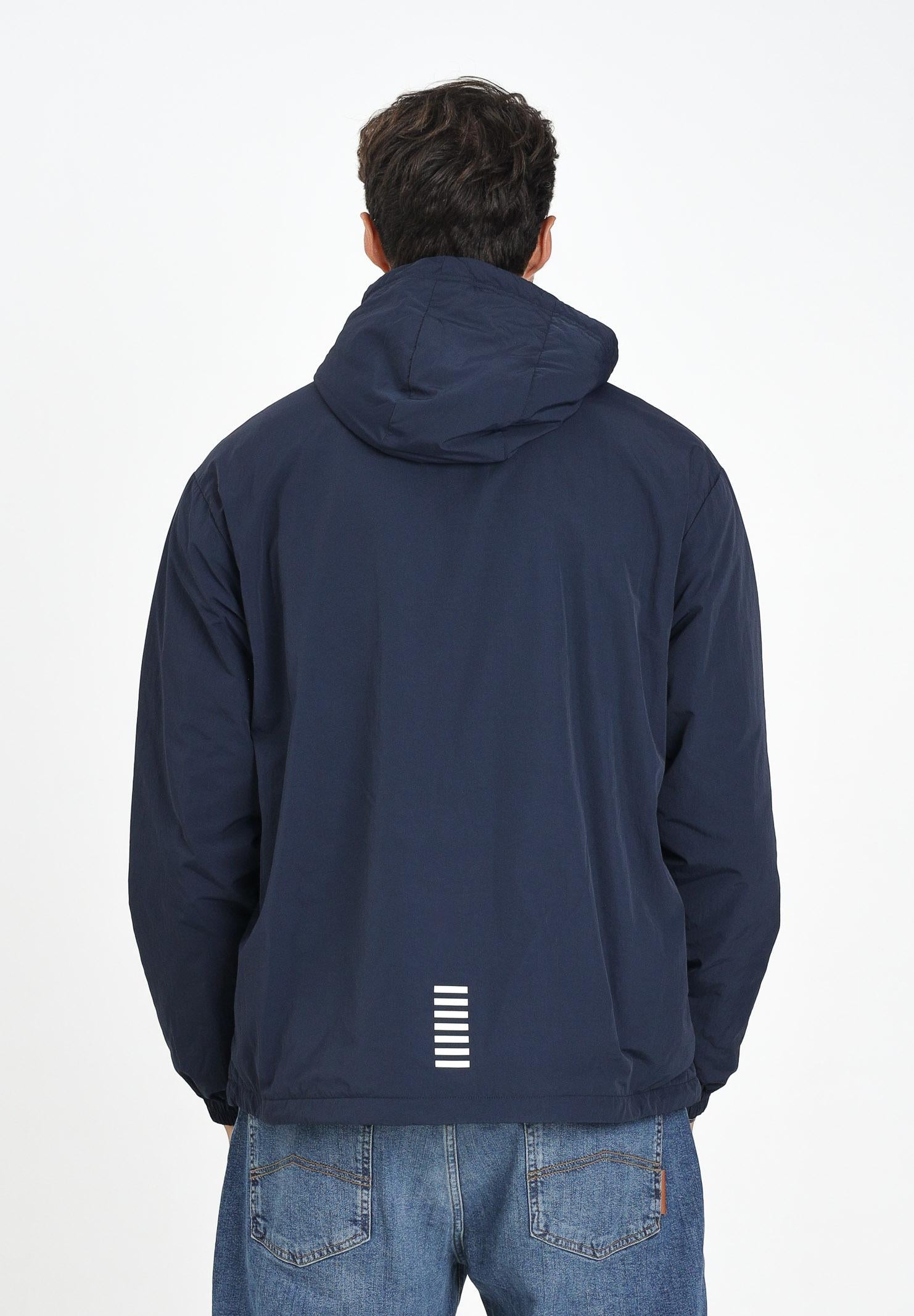 EA7 Giacca a vento blu da uomo con logo 7M000790AF13190 UB102 EA7 