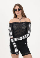 ADIDAS ORIGINALS Top a manica lunga Lace Bardot nero da donna<BR/> KD0350 . ADIDAS ORIGINALS 