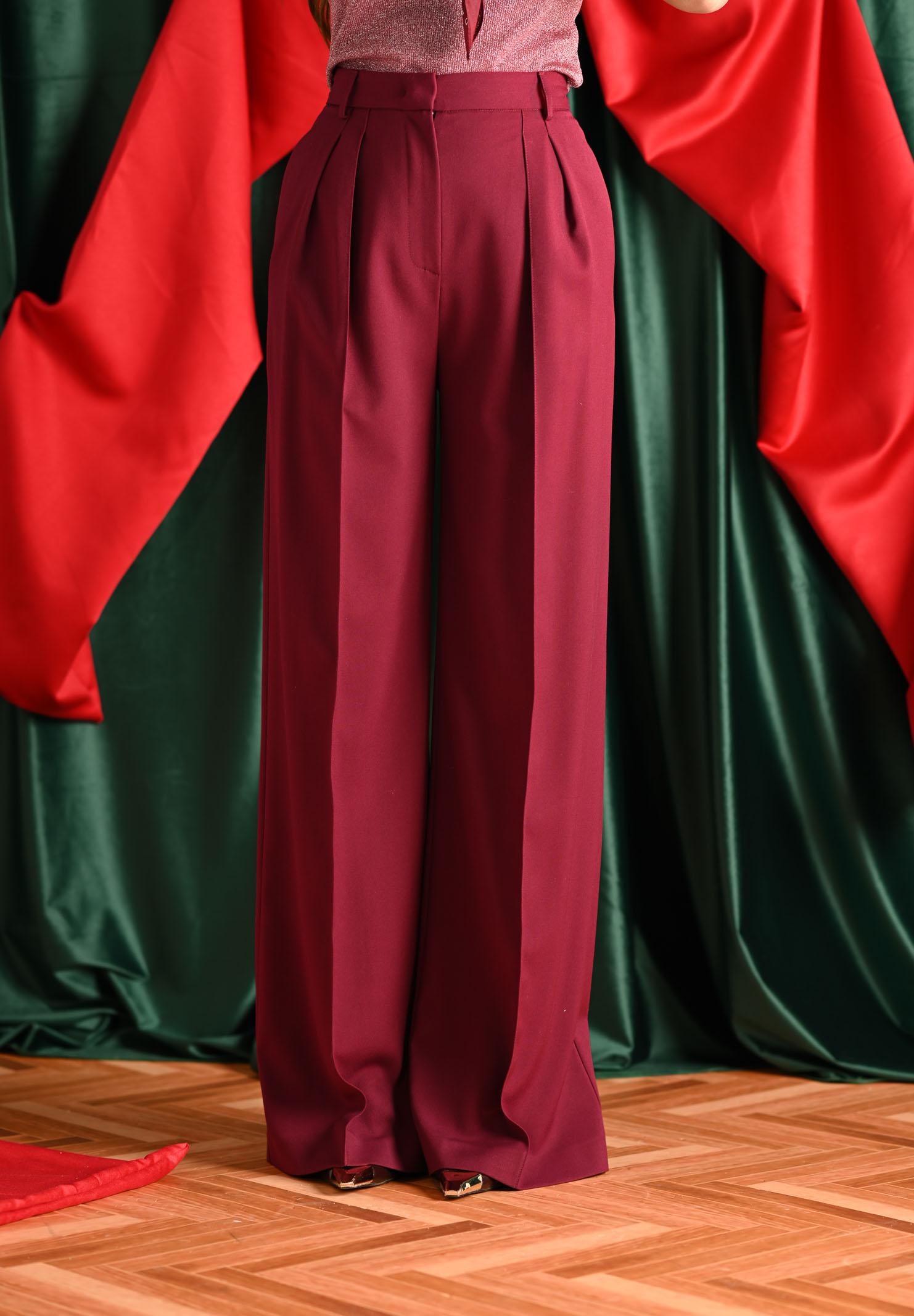 SIMONA CORSELLINI Pantalone elegante bordeaux da donna A25CPPA01202-C00201 V0741 SIMONA CORSELLINI 