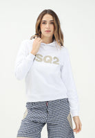 Felpa con cappuccio bianca per donna, ragazzi e bambini rifinita da ricamo logo DQ2750D0094 DQ100 DSQUARED2 