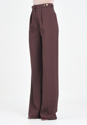 ELISABETTA FRANCHI Pantalone elegante bordeaux da donna con accessorio gioiello PA09956E2 EA4 ELISABETTA FRANCHI 