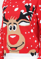 Maglioncino girocollo rosso da donna con renna 15238375 True Red JDY 