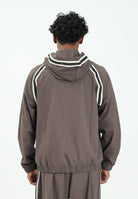 EA7 Felpa con zip marrone da uomo arricchita da bande con dettagli logo 7M000958AF17160 U6063 EA7 