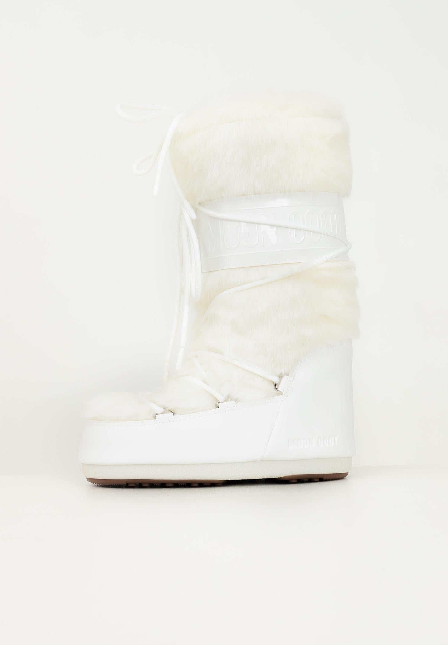 MOON BOOT Stivali da neve ICON in ecopelliccia bianca da donna 80D1408900 A002 MOON BOOT 