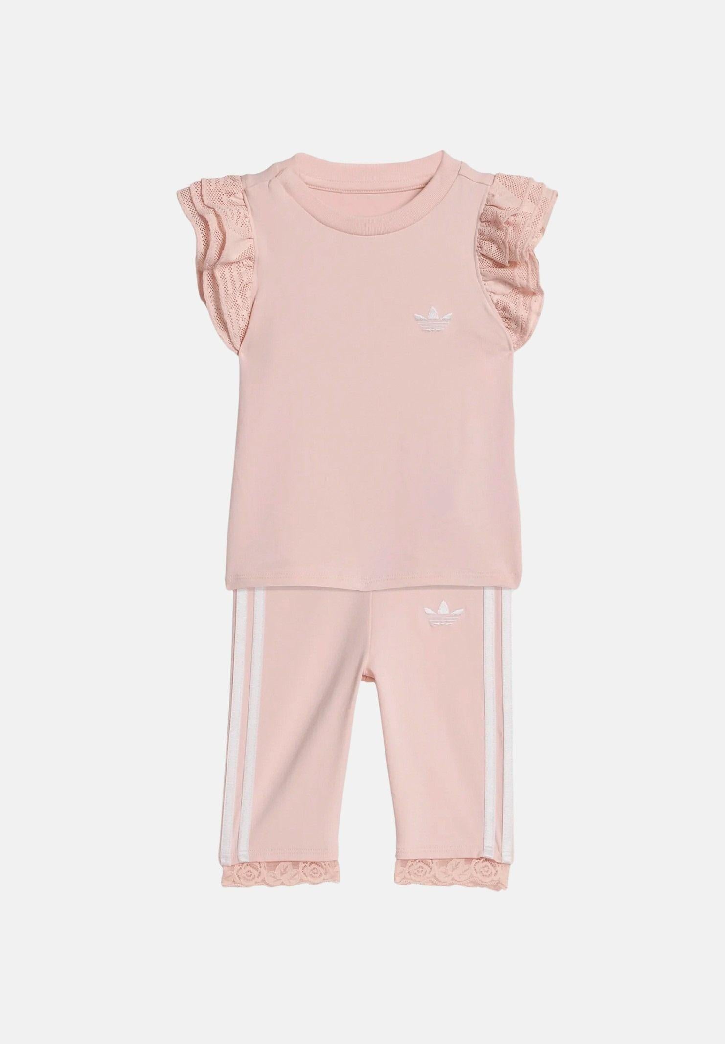 ADIDAS ORIGINALS Completino rosa da neonato con pizzo KC6799 . ADIDAS ORIGINALS 