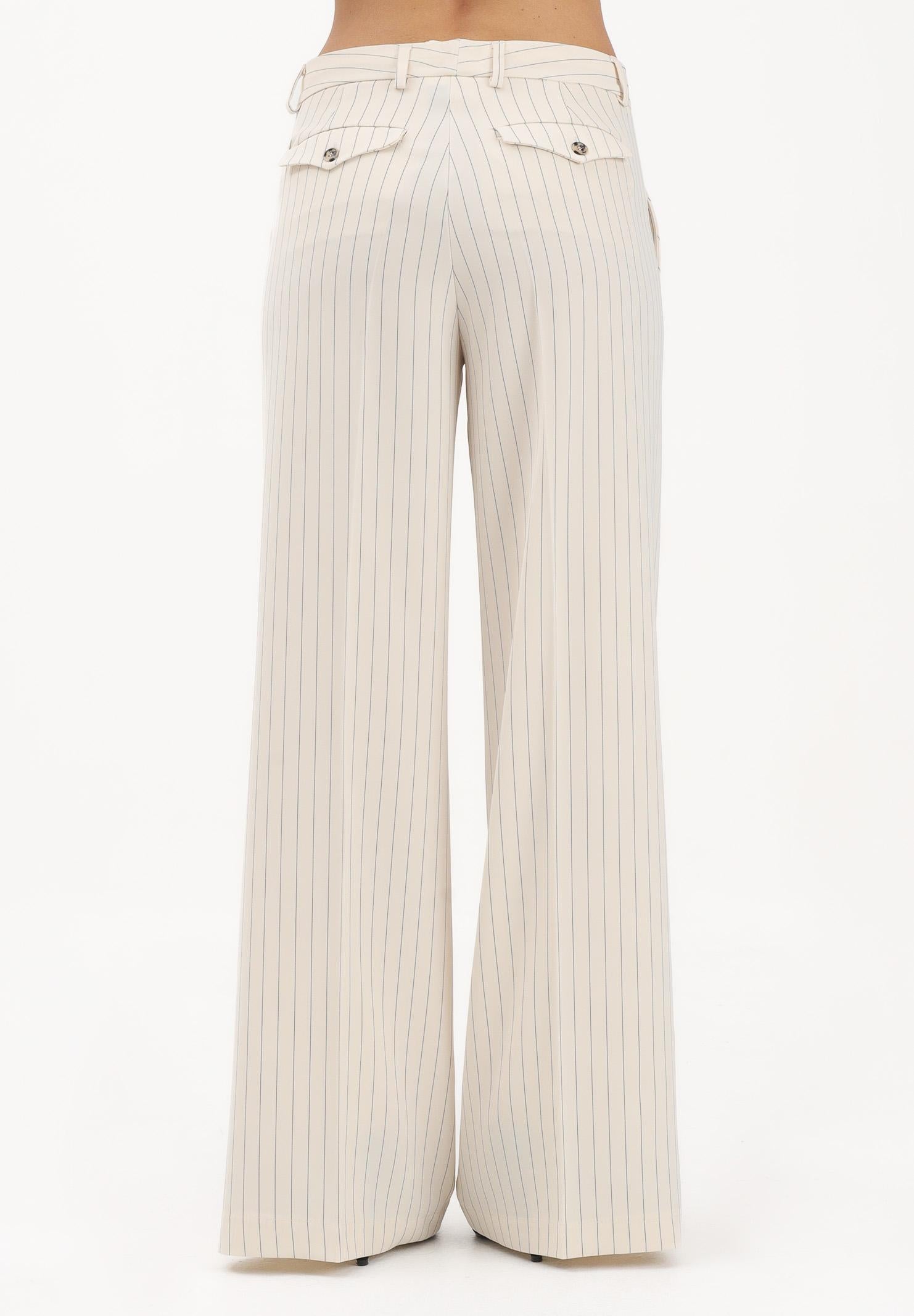 VICOLO Pantalone panna da donna con motivo gessato TAB0206 ABFBU VICOLO 