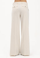 VICOLO Pantalone panna da donna con motivo gessato TAB0206 ABFBU VICOLO 