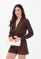 ELISABETTA FRANCHI Body a manica lunga cacao da donna CB00261E2 644 ELISABETTA FRANCHI 