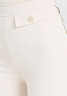 ELISABETTA FRANCHI Pantalone elegante color latte da donna in doppio crêpe PA12056E2 DZ9 ELISABETTA FRANCHI 