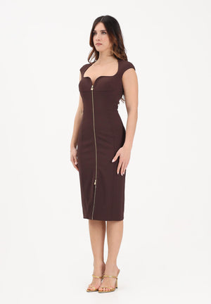 ELISABETTA FRANCHI Abito midi a tubino cacao da donna AB90061E2 644 ELISABETTA FRANCHI 