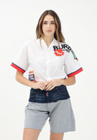 DSQUARED2 Camicia a manica corta bianca per donna, ragazzi e bambini con grafica Urban DQ2819D007D DQ100 DSQUARED2 