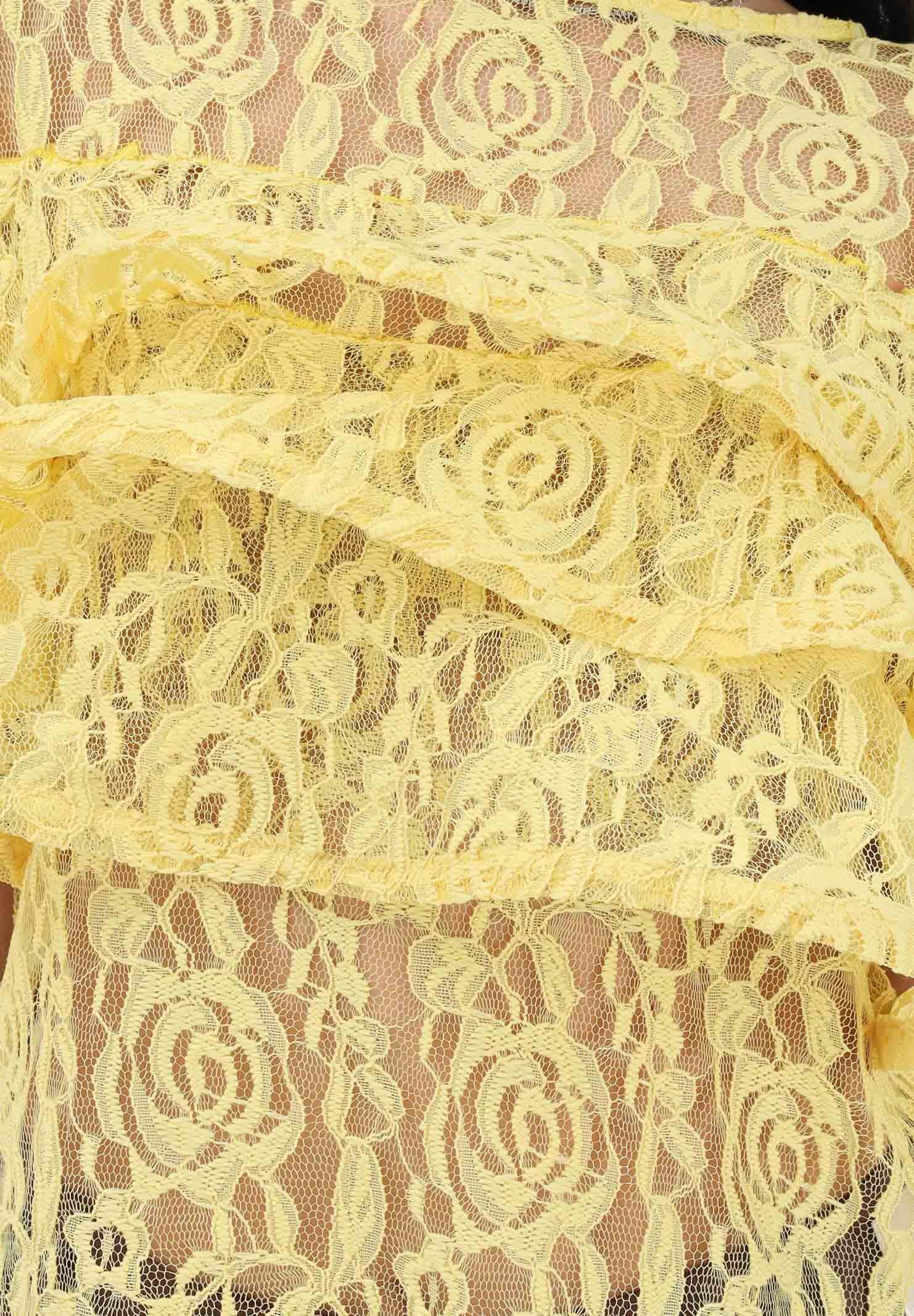 ODI ODI Blusa gialla da donna in pizzo floreale DAVOLI230S6 D9 ODI ODI 