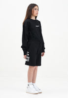 DSQUARED2 Shorts sportivo nero per donna, ragazzi e bambini con stampa logo DQ2930D0094 DQ900 DSQUARED2 