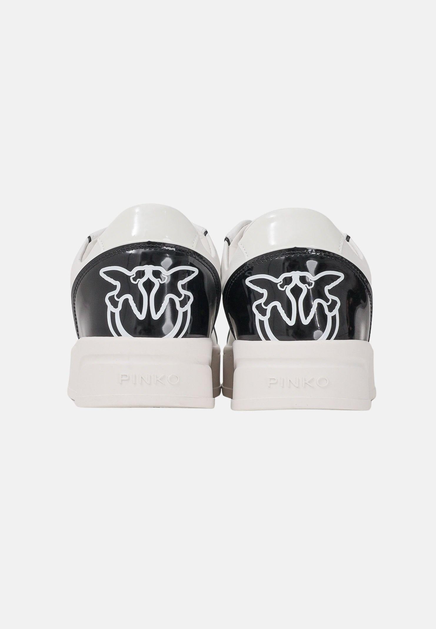 PINKO Sneakers bianche da donna con dettagli specchiati neri SS0131P001ZX9 ZX9 PINKO 