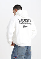 LACOSTE Felpa con cappuccio bianca da uomo caratterizzata da stampa multipla SH5947 70V LACOSTE 