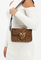PINKO Borsa a tracolla Slouchy cammello da donna in Suede Leopardato 106244A32A M35Q PINKO 