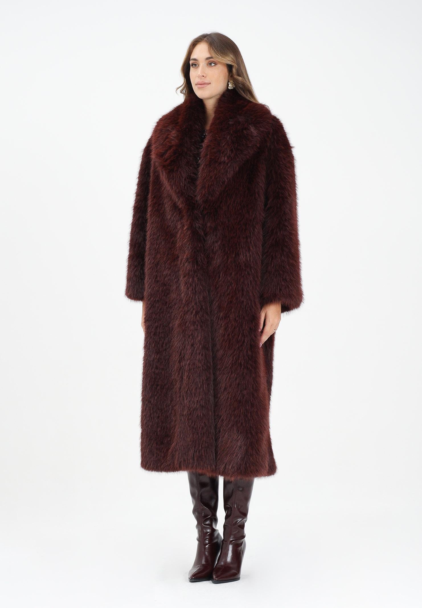 ELISABETTA FRANCHI Pelliccia lunga bordeaux da donna CP69A58E2 EA4 ELISABETTA FRANCHI 