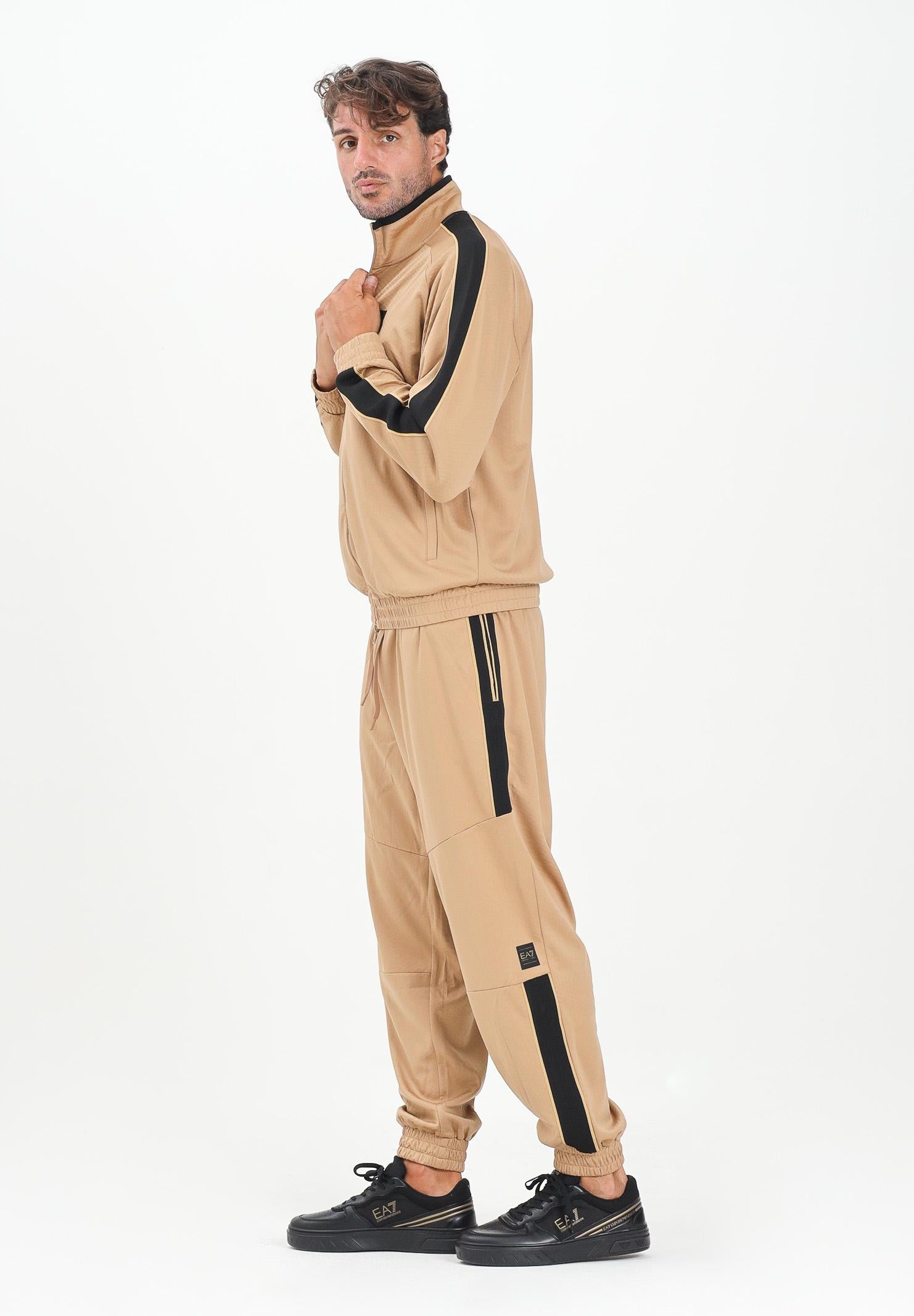 EA7 Pantalone sportivo beige da uomo con bande laterali e logo 7M000622AF17089 U6171 EA7 