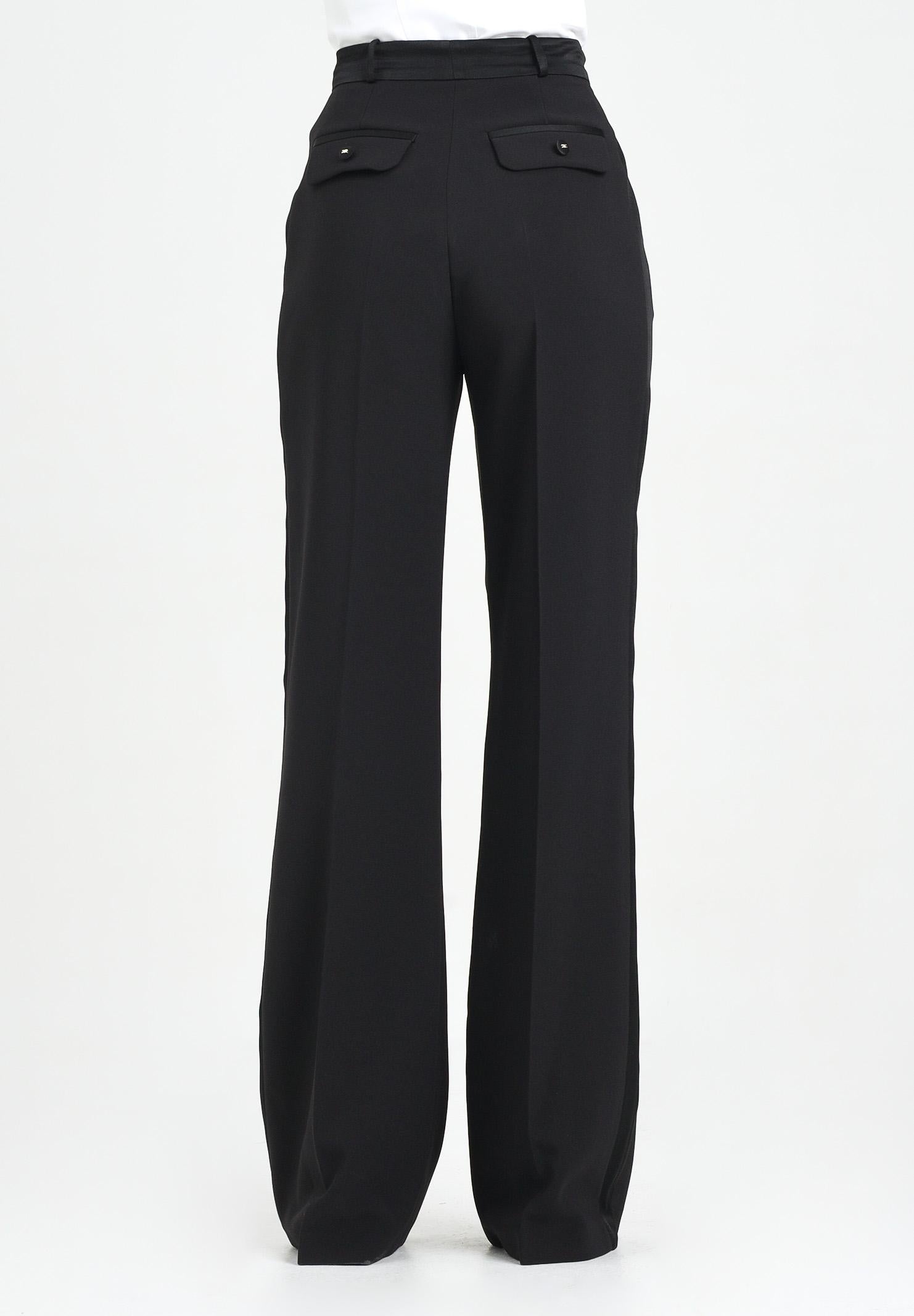 ELISABETTA FRANCHI Pantalone elegante nero da donna con dettagli smoking PA12656E2 110 ELISABETTA FRANCHI 