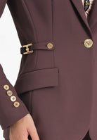 ELISABETTA FRANCHI Giacca monopetto bordeaux da donna con dettagli gioiello GI17556E2 EA4 ELISABETTA FRANCHI 