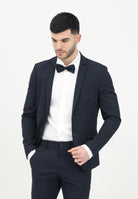 PATRIZIA PEPE Giacca monopetto blu da uomo con dettaglio spilla logo fly 5SS652/A2LH C382 PATRIZIA PEPE 