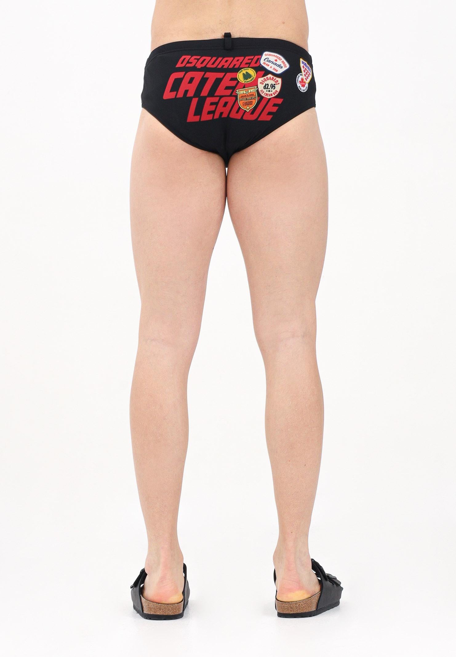 DSQUARED2 Slip mare nero da uomo con maxi stampa D7B456070 001 DSQUARED2 