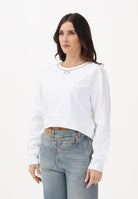 N21 Felpa girocollo bianca per donna, ragazze e bambine con dettaglio gioiello N210CRN0487 0N100 N21 
