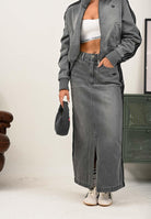 ADIDAS ORIGINALS Gonna Adicolor 3-Stripes in denim grigio da donna JW2659  ADIDAS ORIGINALS 