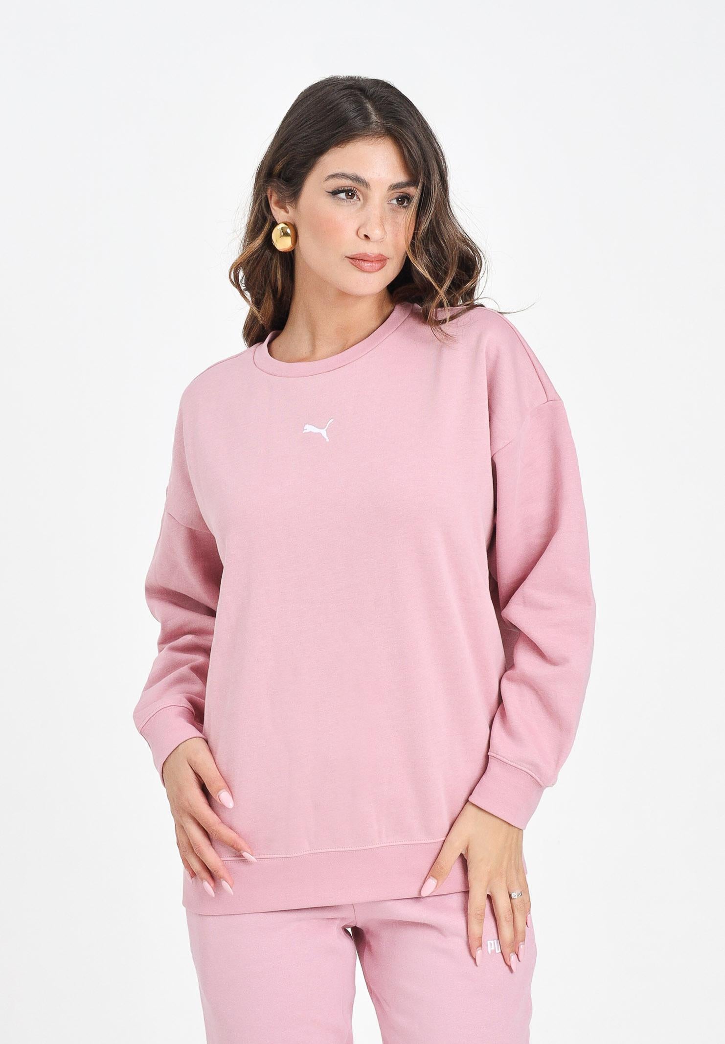 PUMA Felpa girocollo Essentials Oversize rosa da donna 685400 65 PUMA 
