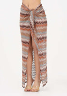 ME FUI Pareo lungo multicolore da donna con fantasia zig-zag MF26-SW0407MC . ME FUI 