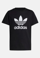 ADIDAS ORIGINALS T-shirt a manica corta TREFOIL nera per bambino e bambina IY7421 . ADIDAS ORIGINALS 