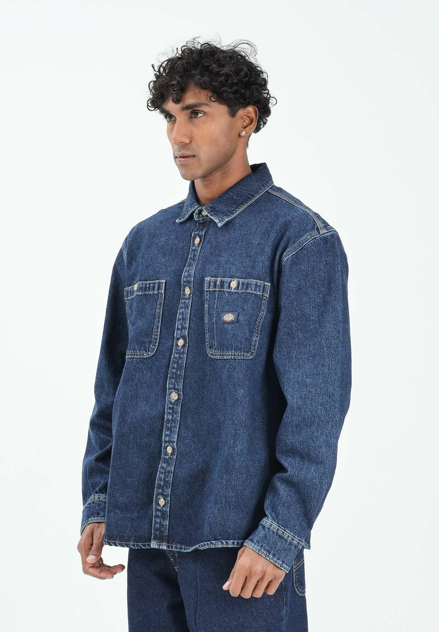 DICKIES Camicia a manica lunga Mechanic in denim blu da uomo DK0A87PX0DD1 . DIckies 