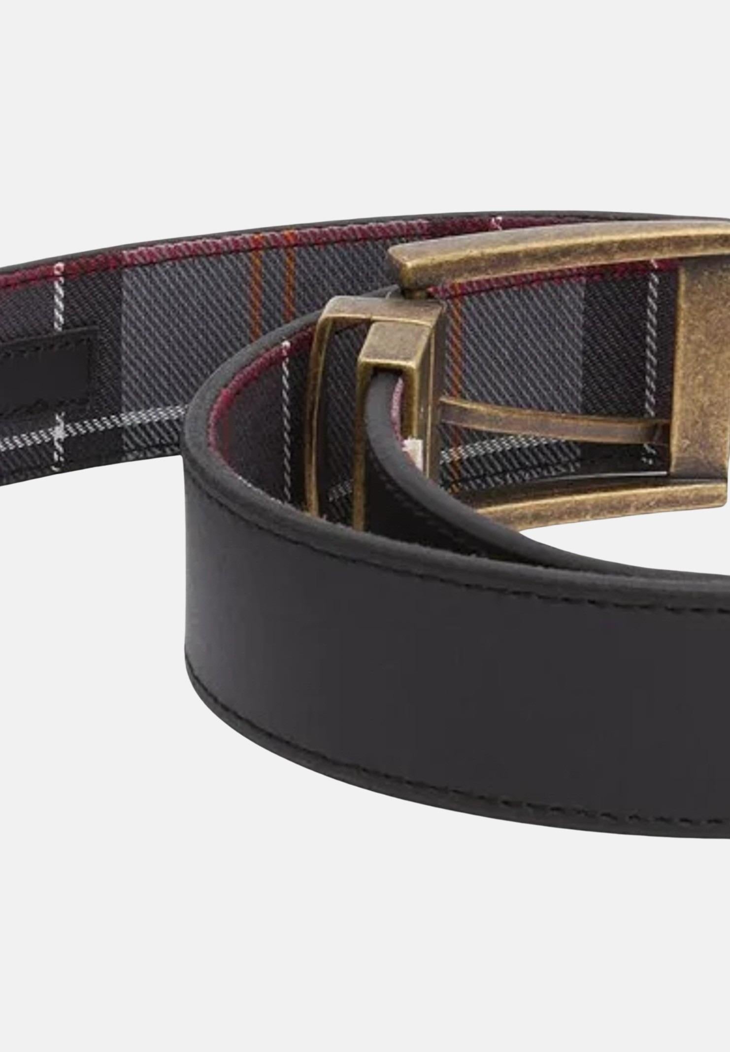 BARBOUR Cintura reversibile nera e tartan da uomo 252MMAC0364 BK11 BARBOUR 