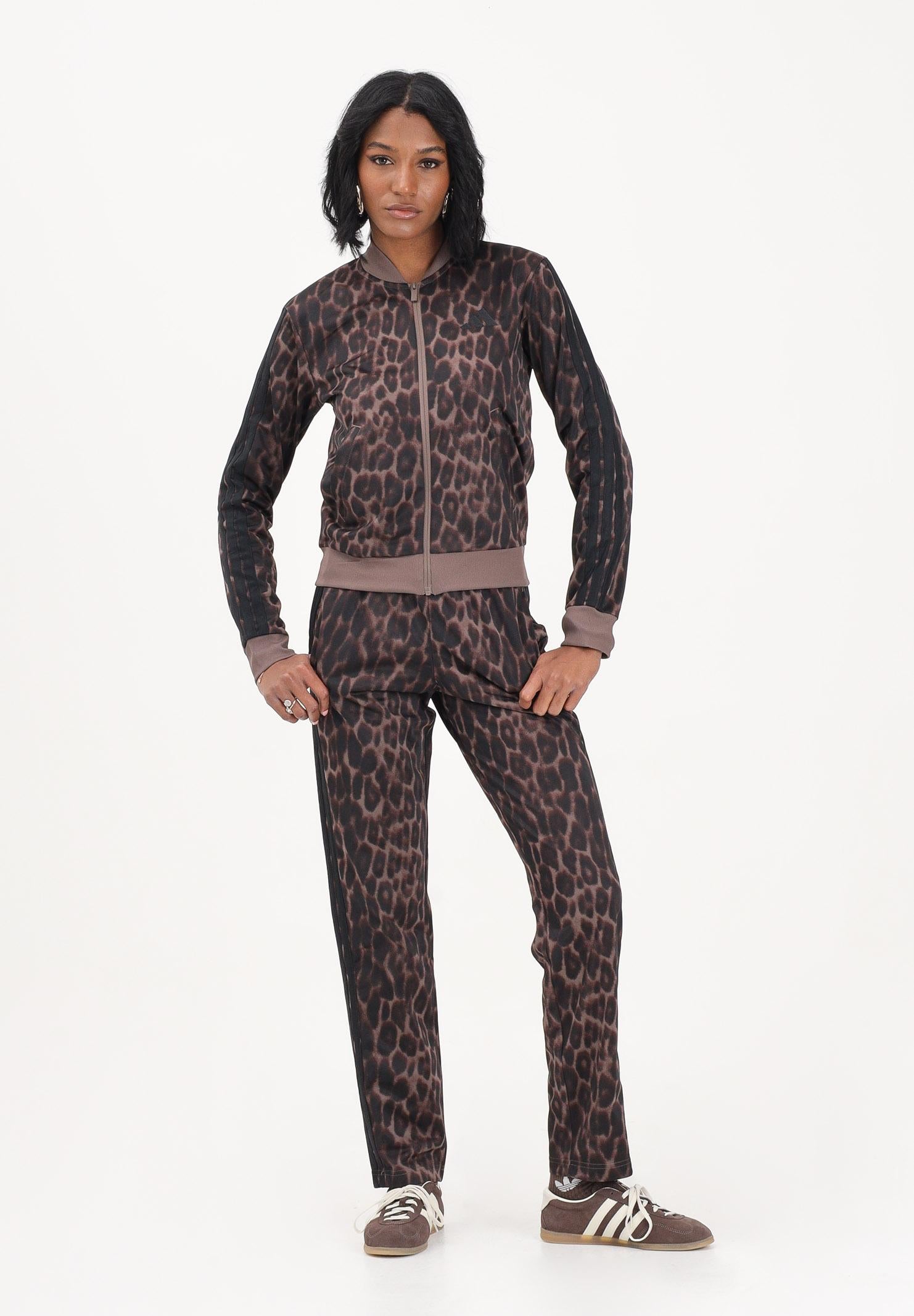 ADIDAS PERFORMANCE Tuta Essentials 3 Stripes Animal AOP marrone da donna JZ0927 . ADIDAS PERFORMANCE 