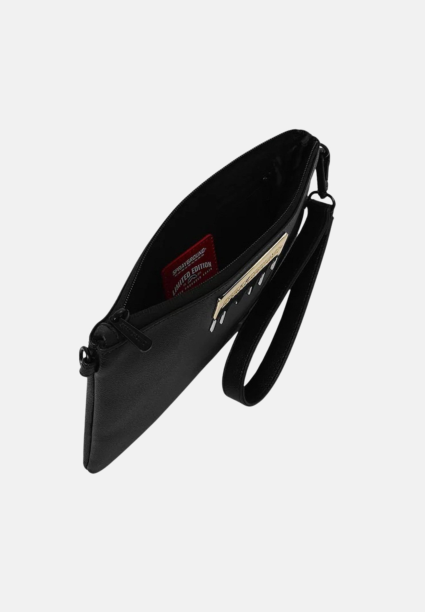 SPRAYGROUND Pochette GOLD BRICK LUX nera per uomo e donna 910B9044NSZ . SPRAYGROUND 