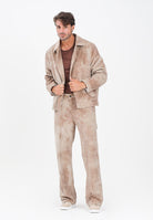 I'M BRIAN Pantalone da uomo in velluto a coste color beige effetto tie-dye JASON2925 0025 I'M BRIAN 